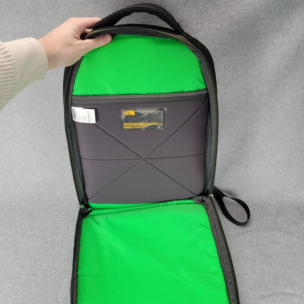 The North Face‎ Microbyte Backpack Black Olive Green Laptop Daypack FlexVent